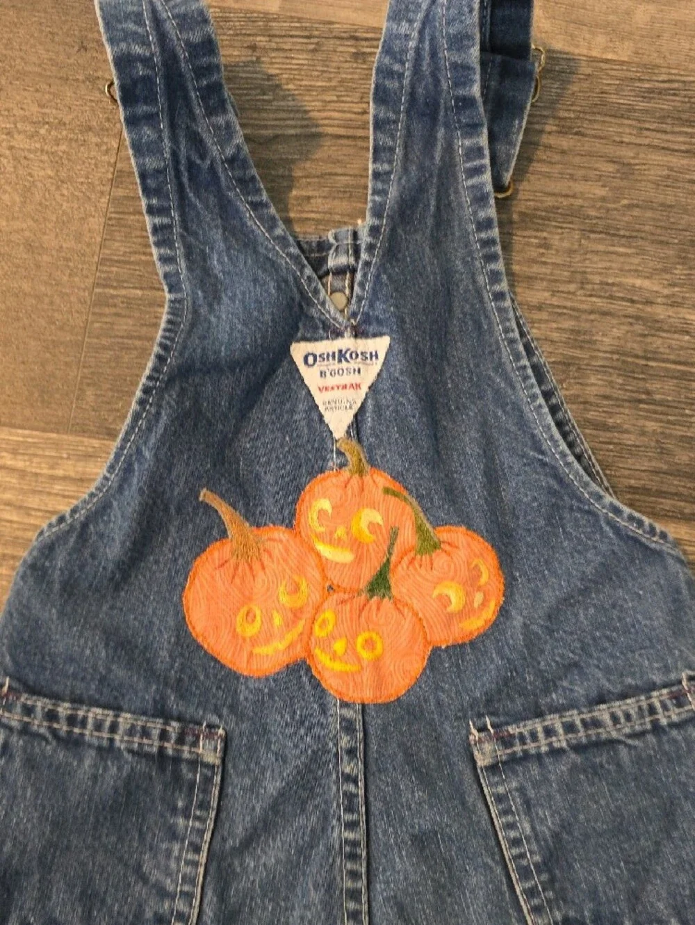OshKosh B'gosh Vintage Blue Denim Overalls with Halloween Appliqués